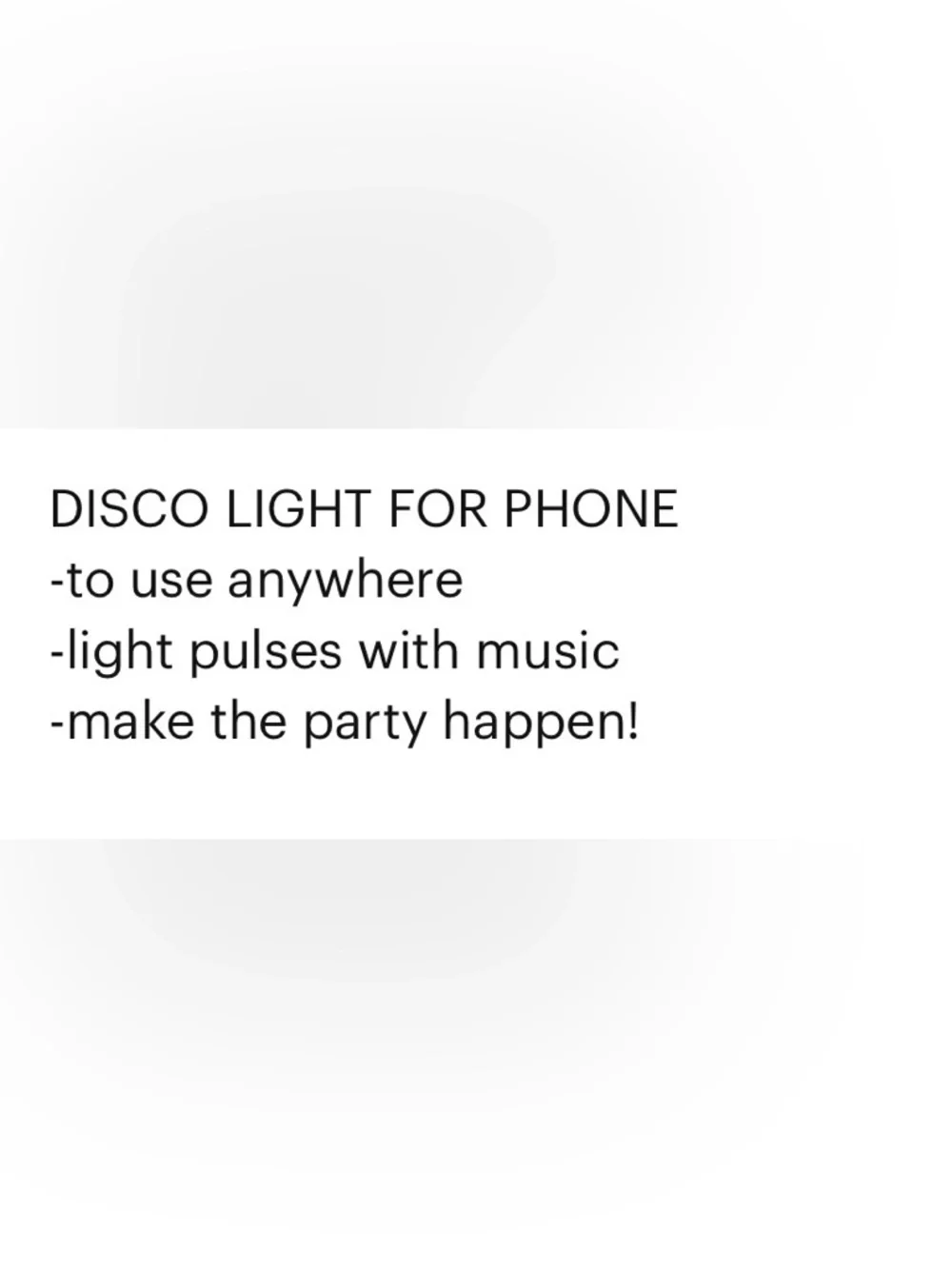 Kikkerland Phone Disco Light - Black/Clear Party Light for iPhone